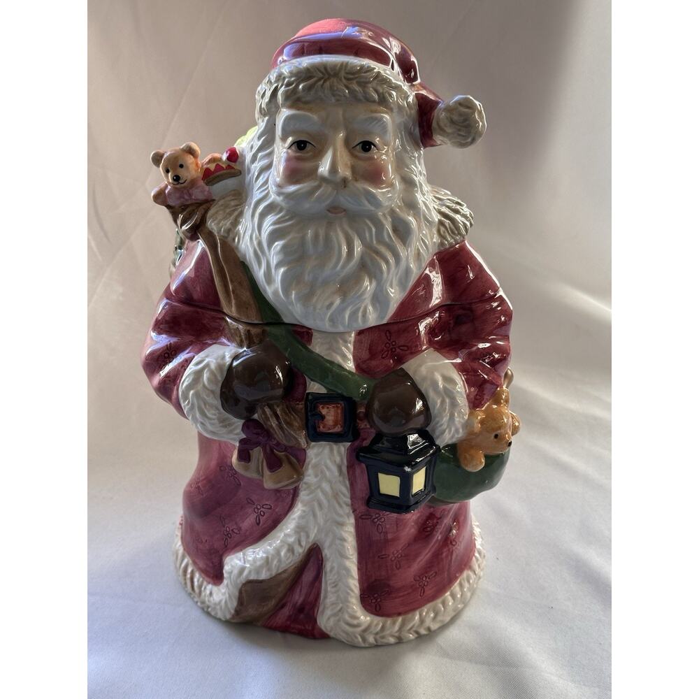 VTG alaCarte Santa Cookie Jar Toy Bag and Bear Vintage JC Penney 12"h